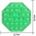 Jucarie senzoriala din silicon Push Pop Bubble, octogon, Oktane, antistres, pentru scoala/birou, 12.7x12.7x1.6cm, verde